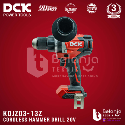 DCK Cordless Hammer Drill KDJZ03-13Z 20V Bor Impact Baterai Set 4 AH
