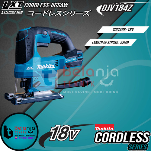 Makita Mesin Gergaji Triplek Kayu 18V Jigsaw Cordless Baterai DJV184Z