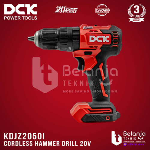 DCK Cordless Hammer Drill KDJZ2050iEM 20V Bor Impact Baterai KDJZ2050i