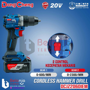 DongCheng Cordless Hammer Drill DCJZ2060i EM 20V Bor Impact Baterai