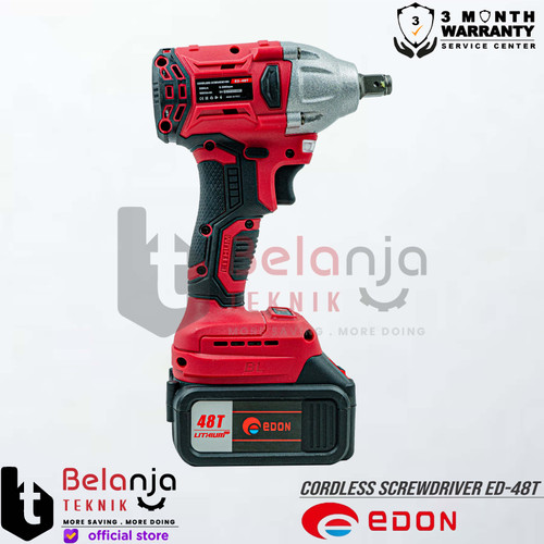 Edon Impact Wrench Brushless Baterai ED-48T Mesin Buka Baut 48V SET