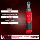Milwaukee Compact Impact Ratchet M12 FIR14-0 Kunci Rachet Set 12V 6 AH