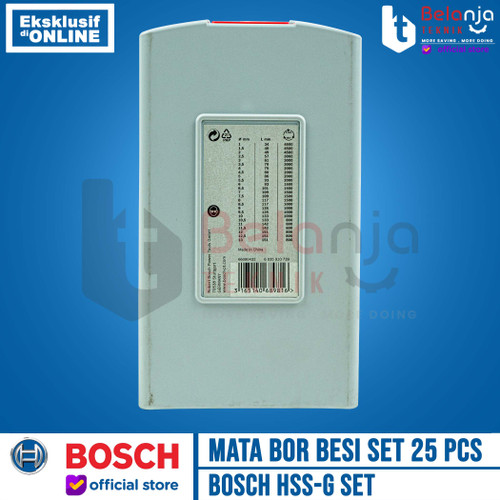Bosch Mata Bor Besi HSS-G Set 25 Pcs Metal Drill Bit 1-13 MM DIN 338
