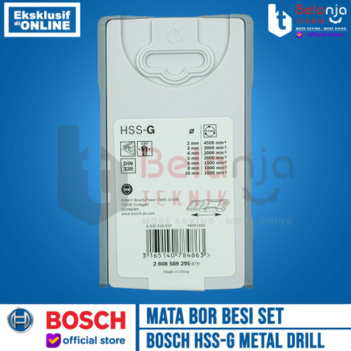 Bosch Mata Bor Besi Set 7 Pcs HSS-G Metal Drill Bits 2-10 MM Din 338