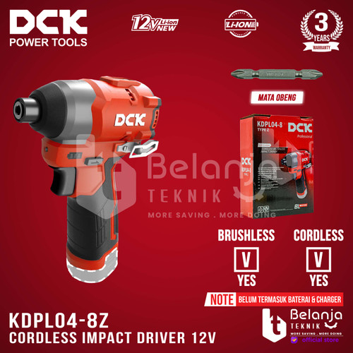 DCK Brushless Impact Driver Cordless 12V KDPL04-8Z Bor Obeng Unit Only