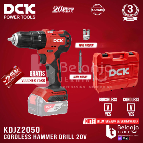 DCK Cordless Hammer Drill KDJZ2050iZ 20V Bor Impact Baterai Unit Only