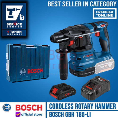 Bosch Rotary Hammer Cordless GBH 185-Li Bor Beton Set Procore 18V 4 AH