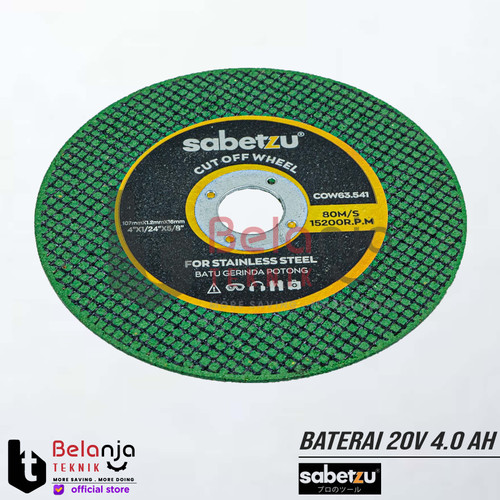 Sabetzu Mata Gerinda Batu Potong Besi 4 inch Cutting Wheel 4" X 1.2mm