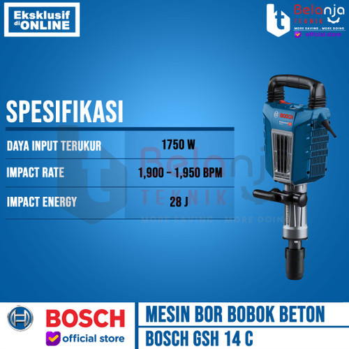 Bosch Mesin Bor Bobok Beton GSH 14 C Demolition Hammer 1750W 28 Joule