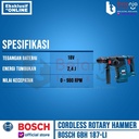 Bosch Rotary Hammer Cordless GBH 187-Li Mesin Bor Charger Baterai 4 Ah