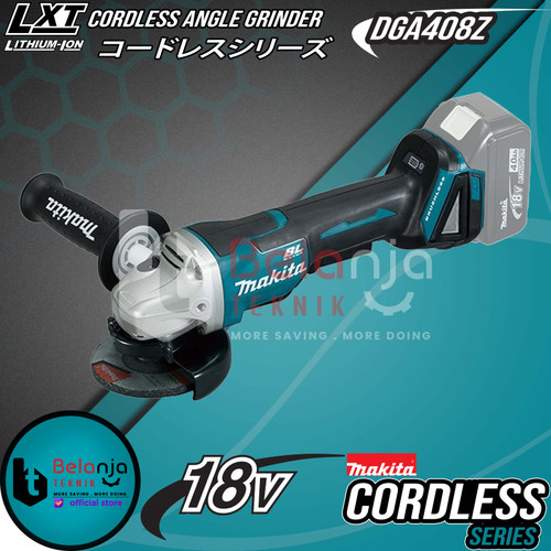 Makita Mesin Gerinda Baterai Cordless DGA408Z Angle Grinder 4 Inch 18V