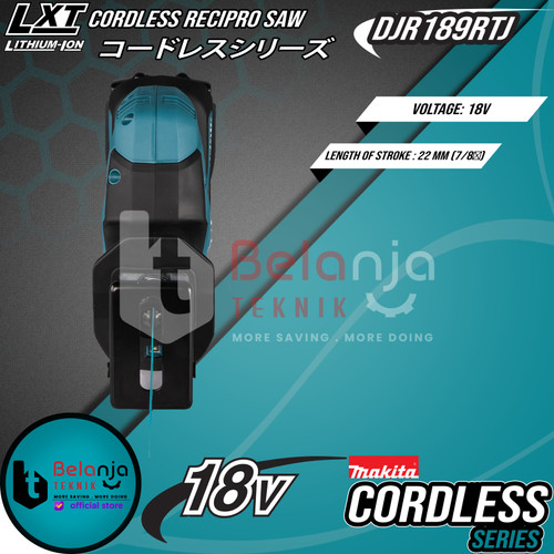 Makita Gergaji Cordless Recipro Saw DJR189RTJ Recipro Baterai Set 18V