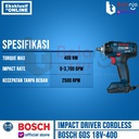 Bosch Mesin Impact Wrench Cordless GDS 18V-400 Charger Baterai X2 18V