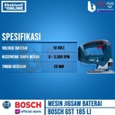 Bosch Mesin Jigsaw Cordless 4" GST 185 LI Charger + Baterai X2 18V SET