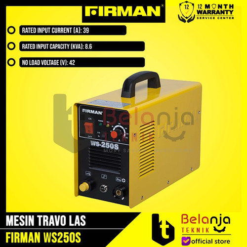 Firman Mesin Travo Las WS 250A Trafo DC MMA TIG Inverter Industrial