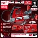 Milwaukee Grease Gun Cordless M12 GG-0 Pompa Gemuk Baterai Set 12V 6AH