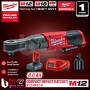 Milwaukee Compact Impact Ratchet M12 FIR12-0 Kunci Rachet Set 12V 6 AH