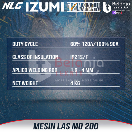 Izumi Mesin Trafo Las MO 200 Inverter Potable 200 A MO200 DC Welder