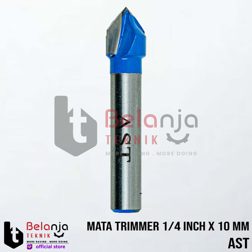 AST Mata Trimmer 1/4 Inch x 10 mm Router Profil V Grooving Bit 10mm