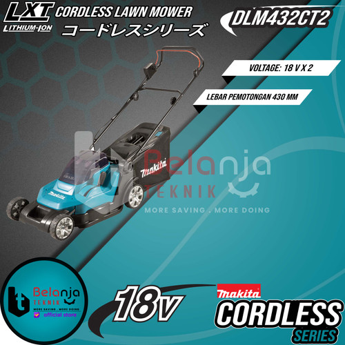 Makita Mesin Potong Rumput Dorong DLM432CT2 Cordless Lawn Mower 18V