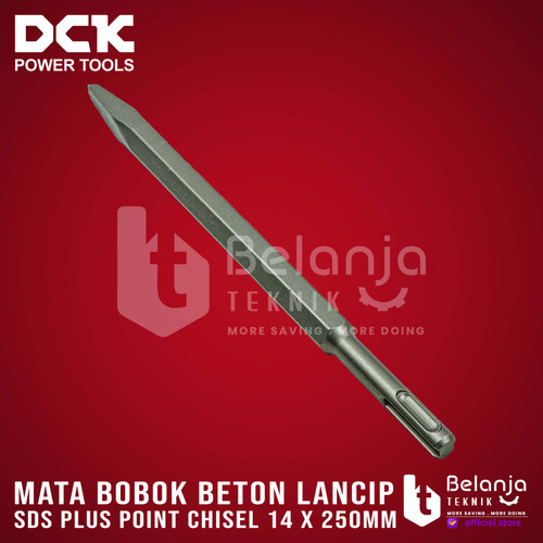 DCK SDS Plus Point Chisel 14 x 250mm Mata Bobok Lancip Beton Tembok