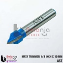 AST Mata Trimmer 1/4 Inch x 10 mm Router Profil V Grooving Bit 10mm