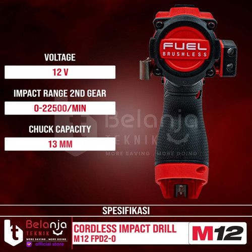 Milwaukee Bor Baterai M12 FPD2-0 Cordless Impact Drill SET 12V 6AH FPD 2 Baterai