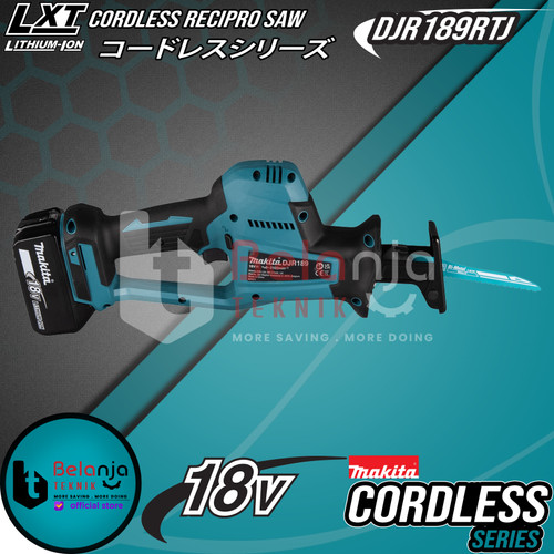 Makita Gergaji Cordless Recipro Saw DJR189RTJ Recipro Baterai Set 18V
