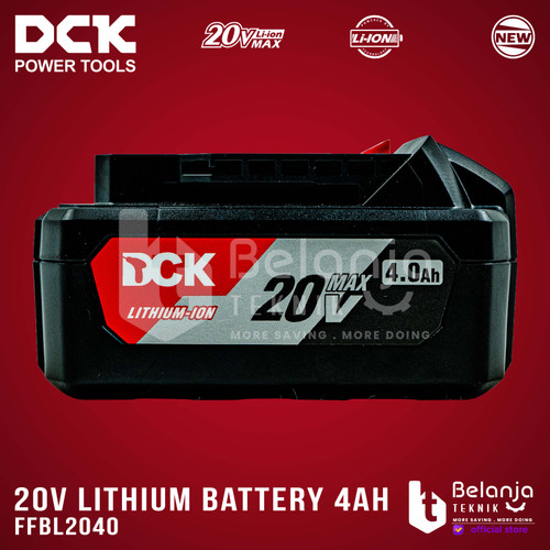 DCK Lithium Battery Pack 20V 4.0 AH Baterai Cordless 20V 4 AH FFBL2040