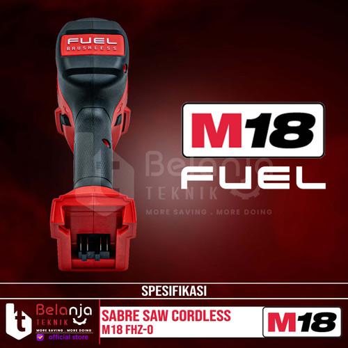 Milwaukee Gergaji Reciprocating M18 FHZ-0 Mesin Sabre Saw Set 18V 8 AH