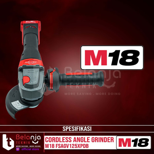 Milwaukee Gerinda Baterai M18 FSAGV125XPDB Angle Grinder Paddle Switch Set 18V 8 AH