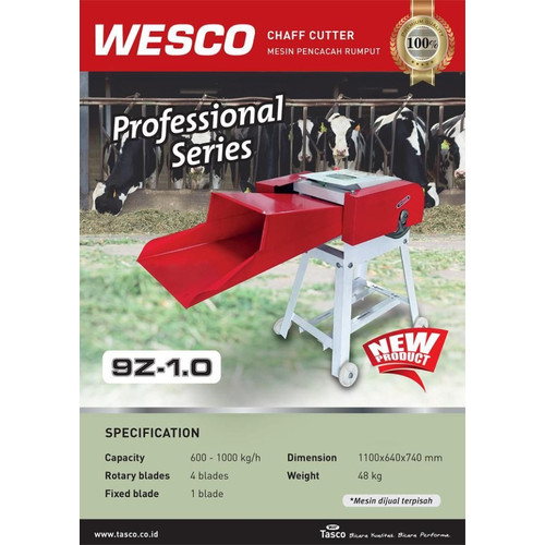 Wesco Mesin Pencacah Rumput 9Z-1.0 Chaff Cutter + Honda GX 160 Jialing