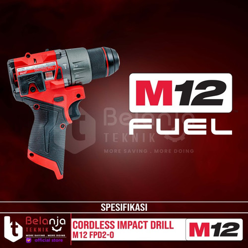 Milwaukee Bor Baterai M12 FPD2-0 Cordless Impact Drill SET 12V 6AH FPD 2 Baterai