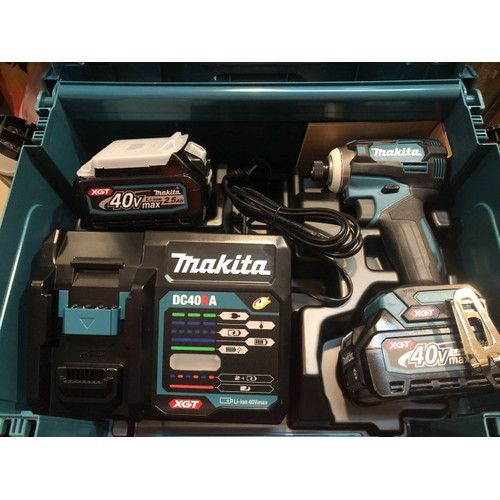 Makita Mesin Bor Obeng TD001GD201 Impact Driver Cordless Set 40V TD001