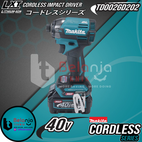 Makita Mesin Bor Obeng TD002GD202 Impact Driver Cordless Set 40V TD002