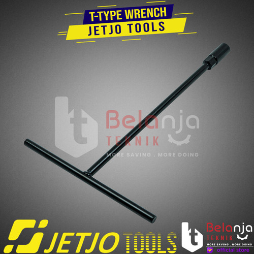 JETJO TOOLS Kunci Shock T Hitam 12 mm Kunci Sok T T-Type Wrench 12mm