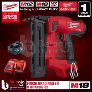 Milwaukee Finish Brad Nailer M18 FN18GS-0X Paku Tembak Baterai Set 18V