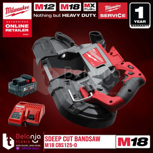 Milwaukee Deep Cut Bandsaw M18 CBS125-0 Gergaji Kayu Band Saw Set 18 V 5 AH