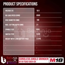Milwaukee Angle Grinder M18 FSAG100X-0X Gerinda Baterai 4 Inch 18 Volt