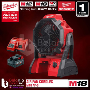 Milwaukee Air Fan Cordless M18 AF-0 Kipas Angin Baterai Set 18V 5 AH