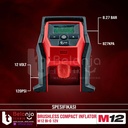 Milwaukee Compact Inflator M12 BI-0 Pompa Ban Baterai Set SET 12V 6 AH