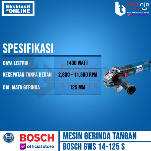 Bosch Mesin Gerinda Tangan GWS 14-125 S 1400 Watt 5 Inch Angle Grinder
