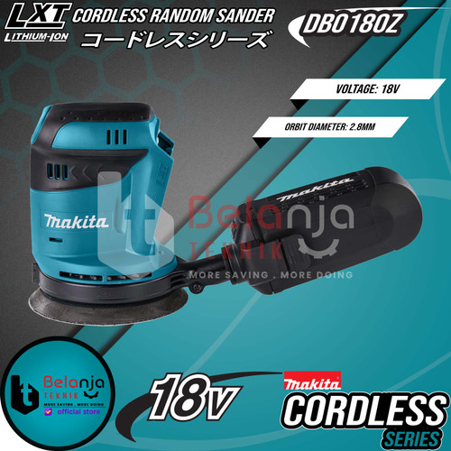 Makita Mesin Amplas DBO180Z Cordless Random Orbit Sander 18V Unit Only