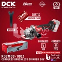 DCK Cordless Brushless Grinder KDSM03-100DM 4 Inch 20V Gerinda Baterai
