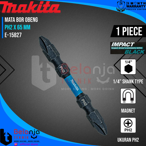 Makita Mata Bor Obeng Plus PH2 X 65 MM Impact Screw Bit PH 2 E-15827