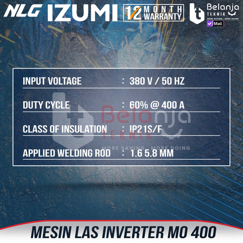 Izumi Welding Machine Mesin Travo Las MO MMA 400 Trafo Inverter 400A