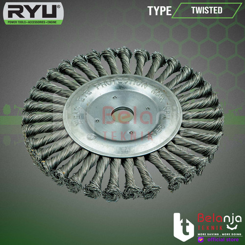 Ryu Twist Knot Twisted 8 Inch Sikat Kawat Piring Kepang 8" 0.5 MM