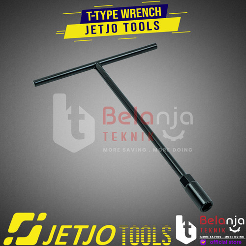 JETJO TOOLS Kunci Shock T Hitam 12 mm Kunci Sok T T-Type Wrench 12mm