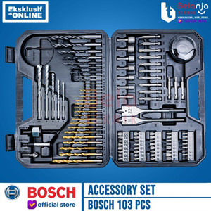 Bosch Accessory Set 103 PCS Toolkit Mata Bor dan Obeng Set Titanium