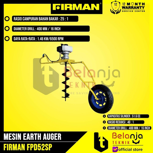 Firman Earth Auger FPD 52 SP 12 Inch Mesin Gali Lubang Tanah FPD52SP
